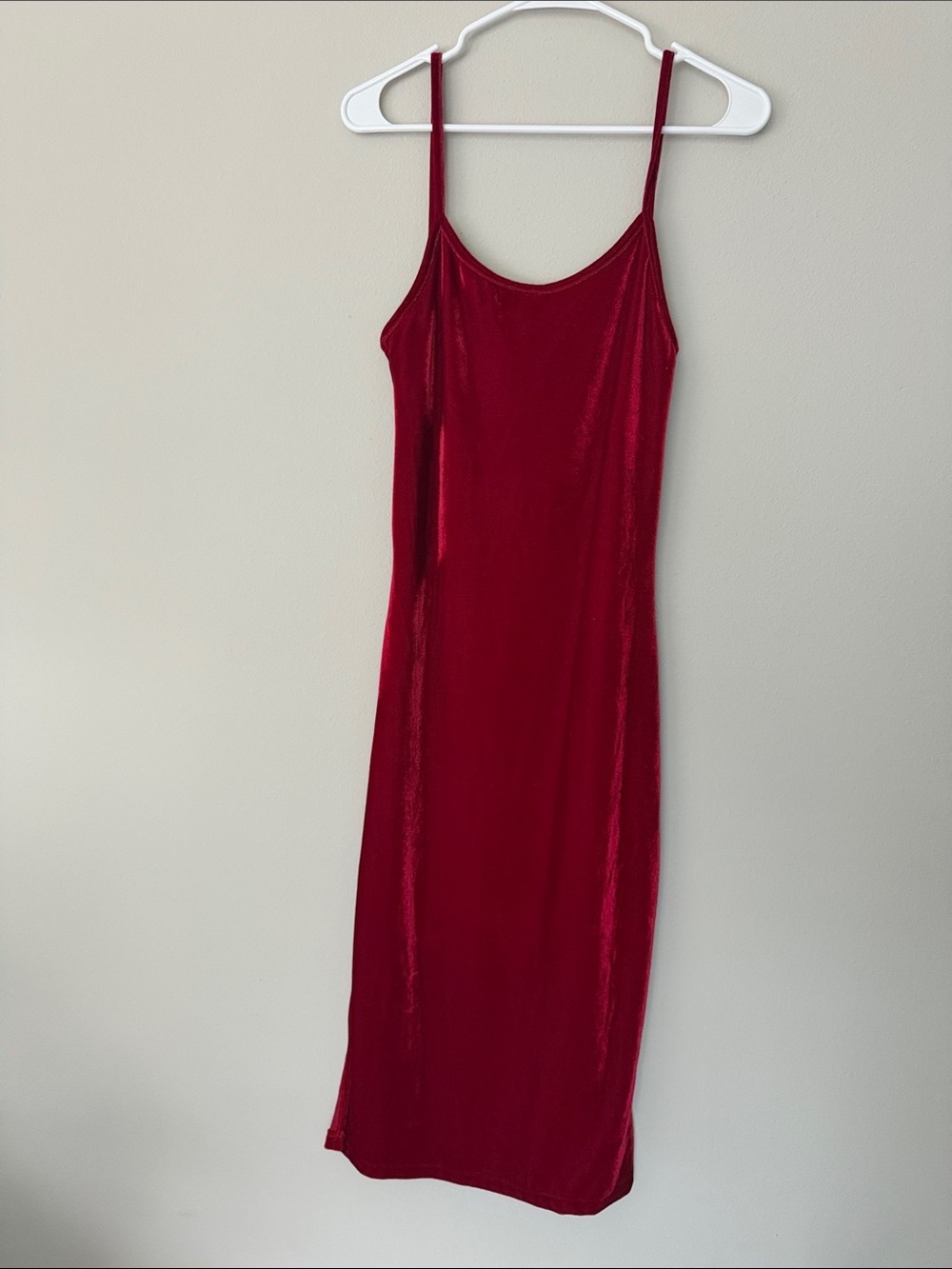 Reformation Merel Velvet Dress in Red